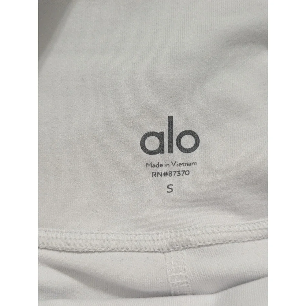 Alo Yoga‎ Leggings Small Heather White High Waist Ribbed Goddess Athleisure
